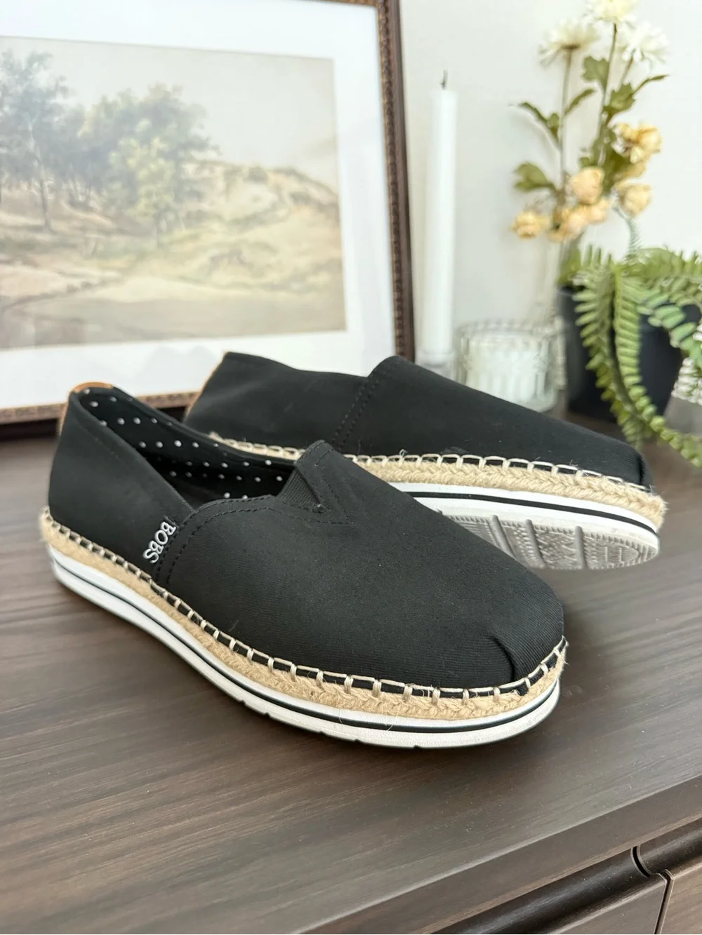 Skechers BOBS Women's Espadrilles - Black